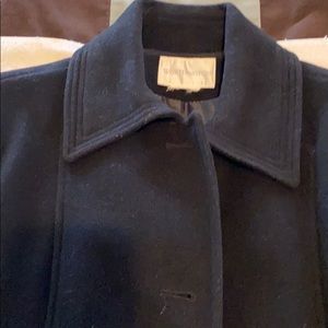 Worthington black pea jacket like.  Pockets.